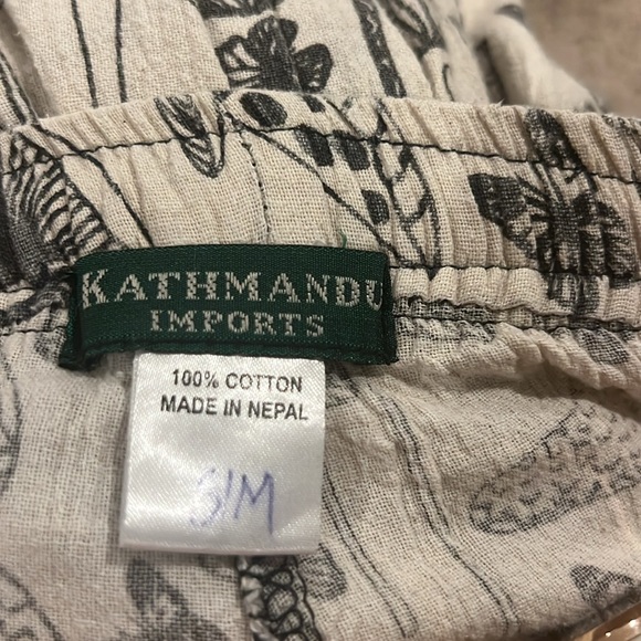 100% White Cream Beige Cotton Mushroom Pant with 4 PocketsPant| S/M - Picture 5 of 5